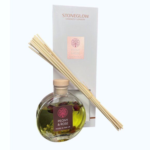 NEW 2x Stoneglow Candles Peony & Rose Fragranced Reed Diffuser - 4.06 fl oz - Picture 2 of 3